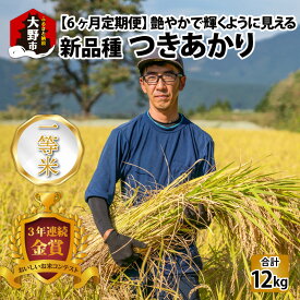 【ふるさと納税】【6ヵ月定期便】【令和5年産】越前大野産 一等米 帰山農園の「つきあかり」2kg 合計12kg【選べる精米方法】[A-001058]