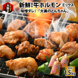 【ふるさと納税】大美のとんちゃん(ミックス)牛ホルモン ミックス 味噌ダレ 1.5kg(500g×3パック) 【2025年1月16日以降、順次発送】[A-015001] | ホルモン ビール 焼肉 老舗 網焼き 鉄板焼き タレ漬け もつ 味付け 牛肉 小分け ハイボール 精肉店 国産