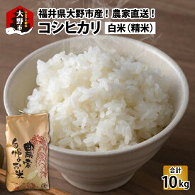 【ふるさと納税】【令和7年産 新米】福井県大野市産 コシヒカリ 白米 精米 10kg 農家直送 [A-013012]