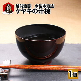 【ふるさと納税】越前漆器 木製本漆塗 ケヤキの汁椀 [A-034002]|民芸品 工芸品 国産 天然木 手作り 漆 黄綬褒章 ギフト 贈り物 贈呈用 化粧箱入り 汁椀 伝統工芸 保温性 越前 お歳暮 塗り重ね 職人 削り出し 越前おおの 送料無料