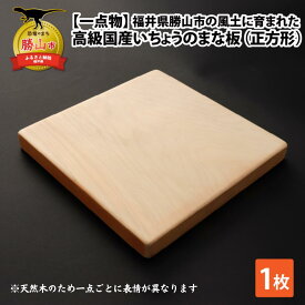 【ふるさと納税】【一点物】恐竜のまち福井県勝山市の風土に育まれた 日本製高級国産いちょうのまな板(正方形)| 日用品 調理器具 キッチン まないた カッティングボード イチョウ 22×22cm 22×22センチ