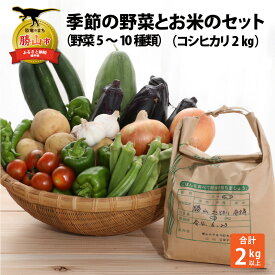 【ふるさと納税】季節の野菜5〜10種類と令和5年産 コシヒカリ2kg |米 お米 おこめ おコメ こしひかり 2キロ やさい