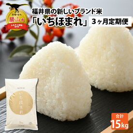 【ふるさと納税】【3ヶ月連続定期便】令和7年産 福井県の新しいブランド米 いちほまれ5kg ×1袋（5kg × 3ヶ月） / いちほまれ 定期便 お米 米 こめ ブランド米 精米 白米 国産 福井県産 勝山市