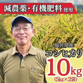 【ふるさと納税】【2025年産】コシヒカリ 白米10kg [C-096001] │ お米 米 おこめ こめ ごはん こしひかり 精米 │福井県 勝山市 減農薬 有機肥料 10kg 令和7年度産 おいしい