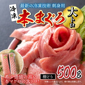 【ふるさと納税】【刺身用】本マグロ 大トロ 500g（柵どり）【最新の冷凍技術】/ 国産 グルメ マグロ [C-11007]