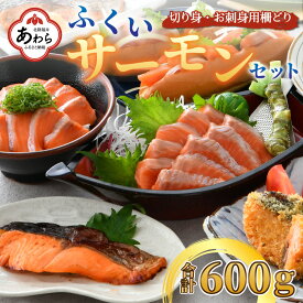 【ふるさと納税】【先行予約】ふくいサーモンセット 計600g（切り身100g×3切・柵どり150g×2パック）＜鮮度抜群！アレンジ自在！真空冷凍＞ ／ 生食OK 刺身 焼き魚 鮭 国産※2024年6月中旬以降順次発送