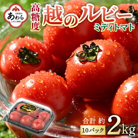 【ふるさと納税】【先行予約】高糖度 ミディトマト 越のルビー 約2kg 10パック（50～70個入）／ 福井県産ブランドトマト 農家直送 有機肥料 低農薬 ※2024年9月下旬より順次発送