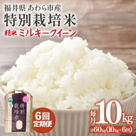 【ふるさと納税】【先行予約】【令和8年産】【定期便6回】≪6ヶ月連続お届け≫ 化学肥料不使用 ミルキークイーン 精米 10kg × 6回（合計60kg）※2026年10月上旬より順次発送予定