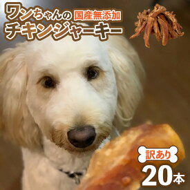 【ふるさと納税】【訳あり】【国産 鶏肉】 20本入り ワンちゃんのチキンジャーキー／ペットフード 手作り おやつ やみつき くいつき 犬用ペットフード 小型犬 中型犬 大型犬 ぺっとふーど 味付けなし