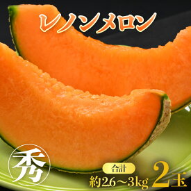 【ふるさと納税】【先行予約】メディアで紹介！今話題のレノンメロン 3L 2玉入 約2.6～3kg《秀品》コク深い甘さ・香りいっぱいのメロン！農家直送 有機肥料 低農薬 赤肉 マスクメロン 高級メロン ※2026年6月中旬より順次発送
