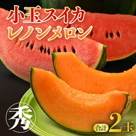 【ふるさと納税】【先行予約】メディアで紹介 今話題のレノン！【秀品】佐藤農園の小玉スイカとレノンメロンのセット 計2玉 / 農家直送 有機肥料 低農薬 すいか フルーツ 果物 くだもの 野菜 赤い食べ物 甘い 贈答 旬 夏 ※2026年6月中旬より順次発送
