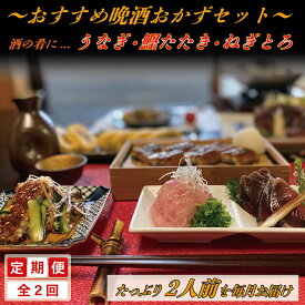 【ふるさと納税】毎月お届け定期便！ねぎとろ 鰹タタキ うなぎ蒲焼き セット！（2人前×2回）【アレンジ可・おすすめ】 ／送料無料 福井県 越前市 鰹 カツオ タタキ たたき うなぎ 蒲焼き 鰻 ウナギ 晩酌 おかず （18209）