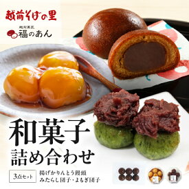【ふるさと納税】福井銘菓・福のあん！「和菓子セット」揚げかりんとう饅頭 よもぎ団子 みたらし団子 そばの里　送料無料 各6個入 福井県 越前市 お取り寄せ ら焼き あんこ 和菓子 和スイーツ ご挨拶 お祝い お返し 贈り物 越前 武生製麺 冷凍便（18209）