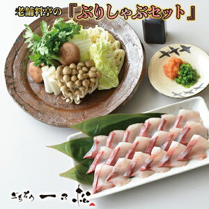 【ふるさと納税】老舗料亭一乃松「ぶりしゃぶセット」〜期間限定!鮮度抜群!〜【一乃松】 / 送料無料 福井県 越前市 武生 しゃぶしゃぶ ブリ 鍋(18209)