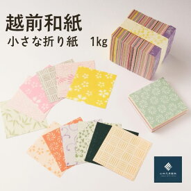 【ふるさと納税】越前和紙　小さな折紙(メモサイズ)量り売り1kg　山田兄弟製紙　/ 送料無料限定 福井 伝統工芸品 越前和紙　折り紙　ギフト(18209)