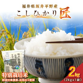 【ふるさと納税】令和7年産 特別栽培米 コシヒカリ匠 2kg 節減対象農薬当地比5割減【選べる精米方法：白米 / 玄米】【米 コメ お米 コシヒカリ ふるさと納税米 ブランド米 国産】
