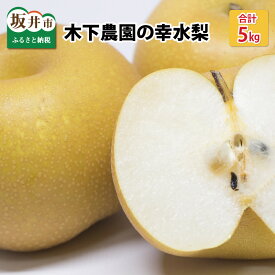 【ふるさと納税】【先行予約】木下農園のみくに梨 「幸水梨」5kg（10〜12玉）【2026年8月中旬以降順次発送予定】