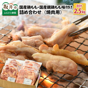 国産鶏もも焼肉・国産親鶏もも焼肉味付け 各250g×5袋（計2.5kg）
