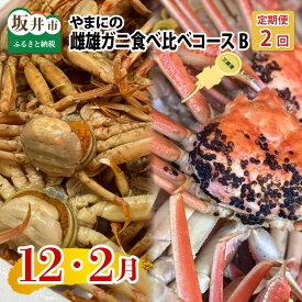 【ふるさと納税】【先行予約】【年2回お届け】 やまにの雌雄ガニ食べ比べ コースB（12月・2月発送）【2025年12月中旬以降順次発送予定】