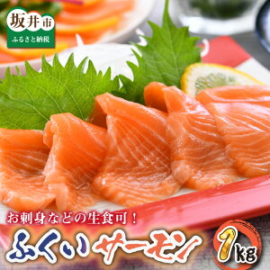【ふるさと納税】ふくいサーモン 1kg(刺身用)　真空冷凍　200g × 5パック /魚 さかな 生食 国産 県産