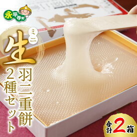 【ふるさと納税】ミニ生羽二重餅 2種セット（しろ／京・きなっ粉）羽二重餅 はぶたえもち バレンタイン 福井名物 スイーツ 羽二重餅詰合せ 餅 もち 福井 永平寺 マエダセイカ きなこ きな粉