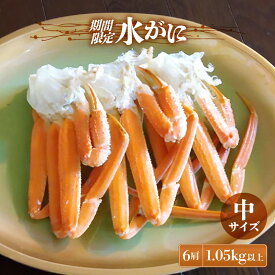 【ふるさと納税】【期間限定】≪浜茹で≫ 越前産水がに中サイズ　6肩（1.05kg以上)　脱皮したてのずわいがに雄【雄 ズワイガニ ずわいがに 姿 ボイル 冷蔵 福井県】【3月発送】希望日指定可 備考欄に希望日をご記入ください [e23-x011]