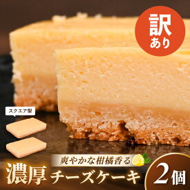 【ふるさと納税】【訳あり】濃厚スイーツ チーズケーキ スクエア（8cm×12cm×2個セット）【発送月をお選びください】【デザート 菓子 お菓子 洋菓子 スイーツ おやつ クッキー生地 冷凍】 [e44-a014]