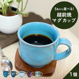 【ふるさと納税】【越前焼】洗心窯 手作りマグカップ【伝統工芸品 おしゃれ シンプル】【選べる5色！ブルー/赤紫/ホワイト/グリーンライン/グレー】買い回り お買い物マラソン [e48-a003]