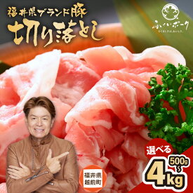 【ふるさと納税】「福井県ブランド豚」ふくいポーク 切り落とし 【選べる容量：500g / 1kg / 2kg / 3kg / 4kg】 【銘柄豚 福井県産 ポーク 豚肉 ぶたにく 使い勝手抜群 ぶた丼 豚汁 生姜焼き 煮物 三元交配 肉 冷凍 小分け バーべキュー 国産 aj】