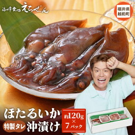 【ふるさと納税】 「先行予約」ほたるいか 沖漬け 約840g 小分け7Pで使いやすい♪ 越前漁師こだわりのタレに漬け込んでお届け！ 【 ホタルイカ お取り寄せ グルメ 肴 おつまみ aj 】 [e38-a003]