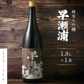 【ふるさと納税】【早瀬浦】純米大吟醸 1800ml × 1本(のし無し)【入手困難 日本酒 地酒 福井 美浜 早瀬 フルーティ 男酒 硬水 ミネラル 希少 ご褒美 家飲み】 [m16-c013]