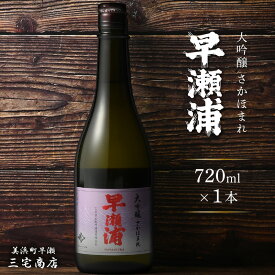 【ふるさと納税】【早瀬浦】大吟醸 さかほまれ 720ml × 1本【入手困難 日本酒 地酒 福井 美浜 早瀬 フルーティ 男酒 硬水 ミネラル 希少 ご褒美 家飲み お中元 お歳暮 父の日 ギフト プレゼント 】 [m16-a007]