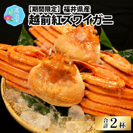 【ふるさと納税】【数量・期間限定】福井県産 越前 紅ズワイガニ ×2杯（プロトン凍結） | かに 蟹 紅ズワイ蟹 ゆで蟹 カニしゃぶ かにポーション かに鍋 ボイル 冷凍 高級 豪華 贅沢 旬 年末年始 冬季限定 送料無料 [B-022011]