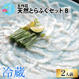 【ふるさと納税】【福井県産 天然とらふぐ】五作荘 天然とらふぐセットB 2人前｜ふぐ てっさ てっちり ふぐ刺し ふぐ鍋 福の子 薄造り 冷蔵 国産 低カロリー ギフト 贈り物 送料無料 [F-008001]