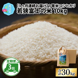 【ふるさと納税】【令和5年産】【3ヶ月連続定期便】一等米コシヒカリ 若狭富士の米 10kg｜お米 精米 白米 コシヒカリ こしひかり 最高等級 定期便 [D-012001]