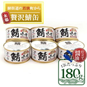 【ふるさと納税】若狭の鯖缶6缶セット（しょうゆ仕立て）　【加工食品・魚貝類・鯖缶・鯖・サバ】