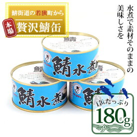 【ふるさと納税】若狭の鯖缶3缶セット（水煮）　【加工食品・魚貝類】