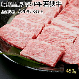 【ふるさと納税】若狭牛 上カルビ焼肉用 450g（A4ランク以上） お肉 牛肉
