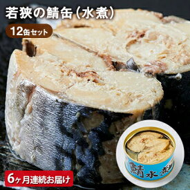 【ふるさと納税】【6ヶ月連続お届け】若狭の鯖缶12缶セット（水煮）　【定期便・ 加工食品 魚の加工品 鯖の缶詰 水煮缶 鯖の水煮 鯖の水煮缶 つまみ 調理 食材 魚の缶詰 お魚 食品 ストック 塩味 ノルウェー産 ノルウェー産鯖 DHA 便利 手軽 酒のあて 】