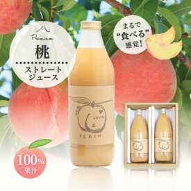 【ふるさと納税】完熟桃をまるごとギュッと!100%桃ジュース1000ml 2本セット【配送不可地域：離島】【1203886】