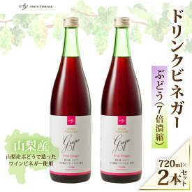 【ふるさと納税】お酢のイメージを変える!ドリンクビネガーぶどう 2本セット ー飲むワインビネガー(飲む酢)-_ お酢 酢 ビネガー 飲む酢 ドリンクビネガー ぶどう 国産 山梨県 人気 おすすめ 送料無料 プレゼント 贈答 ギフト 【配送不可地域：離島】【1336547】