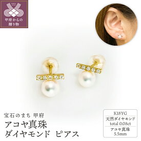 【ふるさと納税】 ピアス ジュエリー レディース アクセサリー ダイヤモンド 0.08ct K18 イエローゴールド アコヤ真珠 ギフト プレゼント ジュエリーケース付 鑑別書付 保証書付 k001-655