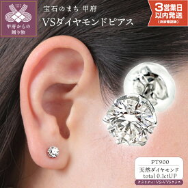 【ふるさと納税】＜ 甲府ジュエリー ＞ 即納 ピアス ダイヤモンド ジュエリー レディース アクセサリー 0.1ctアップ プラチナ PT900 片耳用 シンプル ギフト プレゼント ジュエリーケース付 ソーティングカード付 保証書付 k098-285