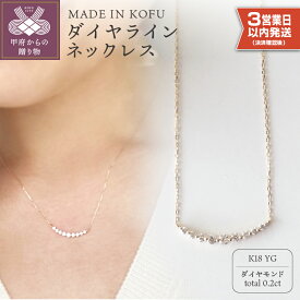 【ふるさと納税】＜ 甲府ジュエリー ＞ 即納 ネックレス ペンダント ジュエリー アクセサリー レディース ダイヤモンド 0.2カラット K18 イエローゴールド ラインジュエリーケース付 鑑別書付 保証書付 k121-010