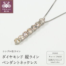 【ふるさと納税】 ネックレス ペンダント ダイヤモンド ジュエリー レディース アクセサリー プラチナ 1.0ct 縦ライン ケース付 鑑別書付 保証書付 k168-065