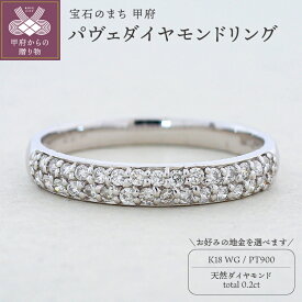 【ふるさと納税】＜ 甲府ジュエリー ＞ リング 指輪 ジュエリー レディース アクセサリー 天然 ダイヤモンド 0.2ct 選べる地金 プラチナ ホワイトゴールド 主役級 普段使い パーティー シンプル ボリューム 特別 誕生石 ジュエリーケース付 ギフトバック付 保証書付 k295-038
