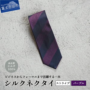 【ふるさと納税】 ネクタイ シルク メンズ 男 高級 上品 スーツ シルクネクタイ 2段縞 8色 ブラウン グリーン グレー ワイン ブルー パープル ライトブルー ダークグレイ 絹糸 プレゼント ギ