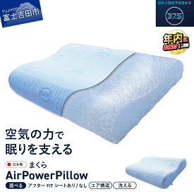 【ふるさと納税】 すぐ届く 枕 AirPowerPillow まくら エア構造 日本製 DryCoolモデル ホワイト 水色 選べる 調整シート アフターFITシート ソフトバッグ付 手洗い 寝具 国産 枕 新生活 ベッド 山梨 富士吉田 最短発送 最速発送 スピード発送 ランキング 年内発送