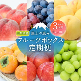 【ふるさと納税】 定期便 シャインマスカット フルーツボックス 葡萄 桃 スモモ 柿 ネクタリン 梨 フルーツ 詰め合わせ 高級 デザート 山梨産