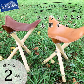 【ふるさと納税】 キャンプ チェア コンパクト キャンプ用品 アウトドアチェア 本革 各2色 折りたたみ プレゼント アウトドア 椅子 チェア 革製品 ライトブラウン ダークブラウン